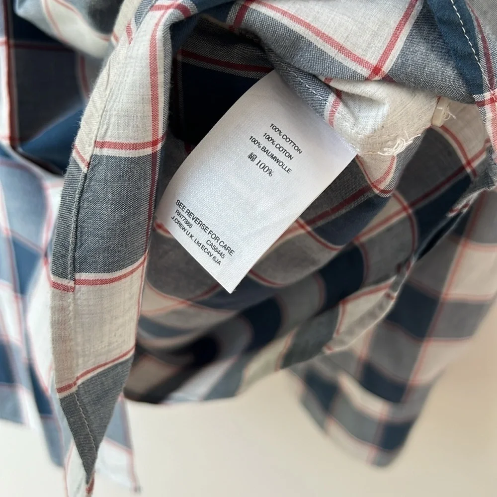 J. Crew Men’s Plaid Long Sleeve Button Up long Sleeve shirt Size Large Slim